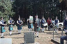 The Stevenson-Hamilton pipe band led by Drum Major Hulley Bruce